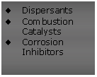Text Box: DispersantsCombustion CatalystsCorrosion Inhibitors